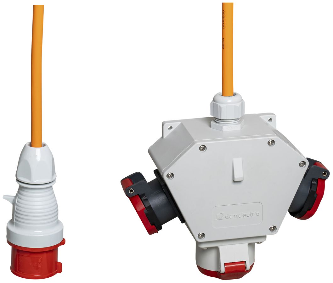 Deviatore incrociato DEM DB34233 2×T25 1×16A 1.5m 5×2.5mm² spina 16A