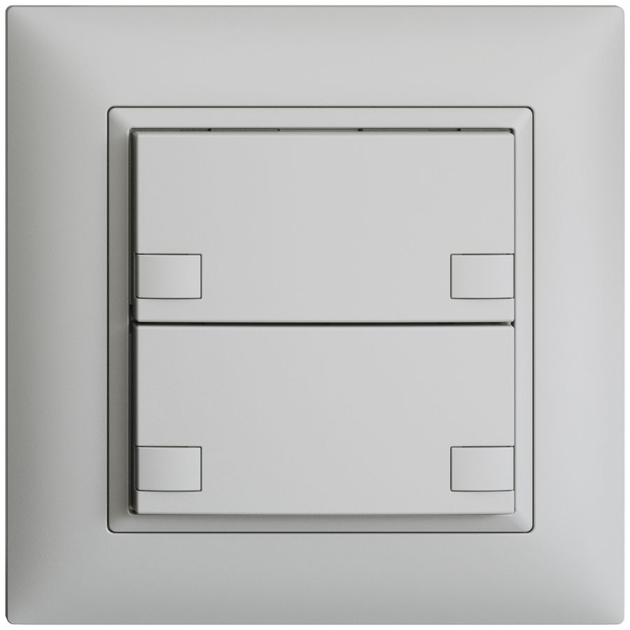 UP-Universaltaster 2×2T Steckklemme EDIZIOdue hellgrau, ohne LED