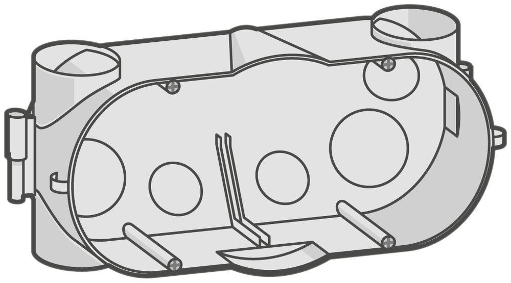 Scatola INC Legrand Batibox 2×1 modul.ar p=58mm per calcestruzzo