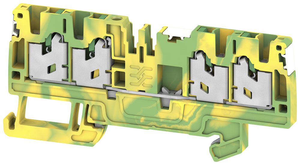 Borne de passage joignable S4C 2.5 PE DL 2.5mm² SNAP IN 4×1 DIN35 vert/jaune