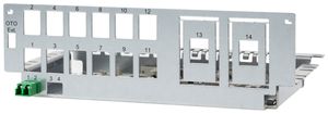 Patchpanel Cecoflex Hybrid 12(+2)-Port RJ45 Keystone 2×LC-D (1×bestückt APC)