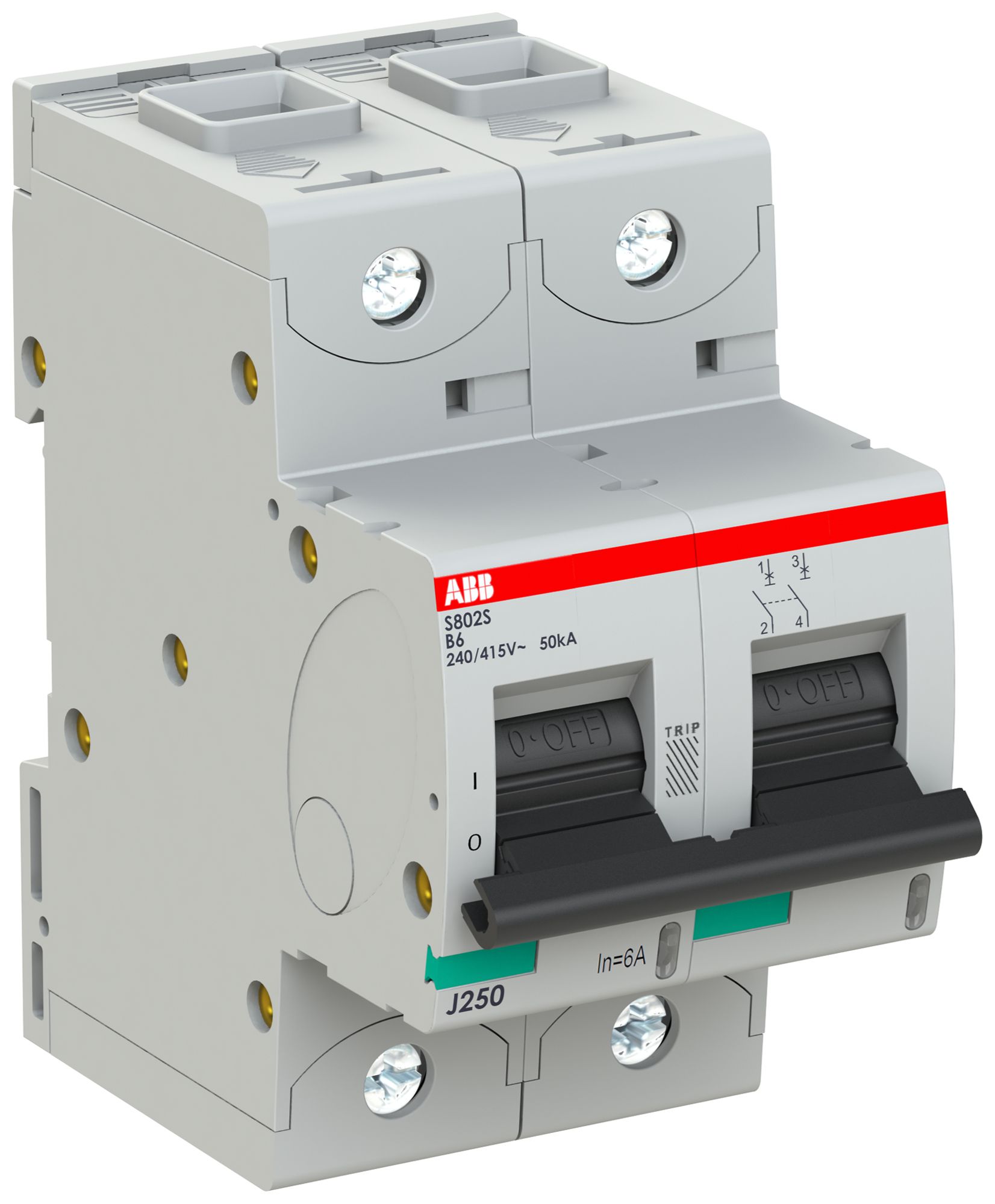 Disjoncteur ABB S802S-B6 2P 400V B-6A 50kA 3UM