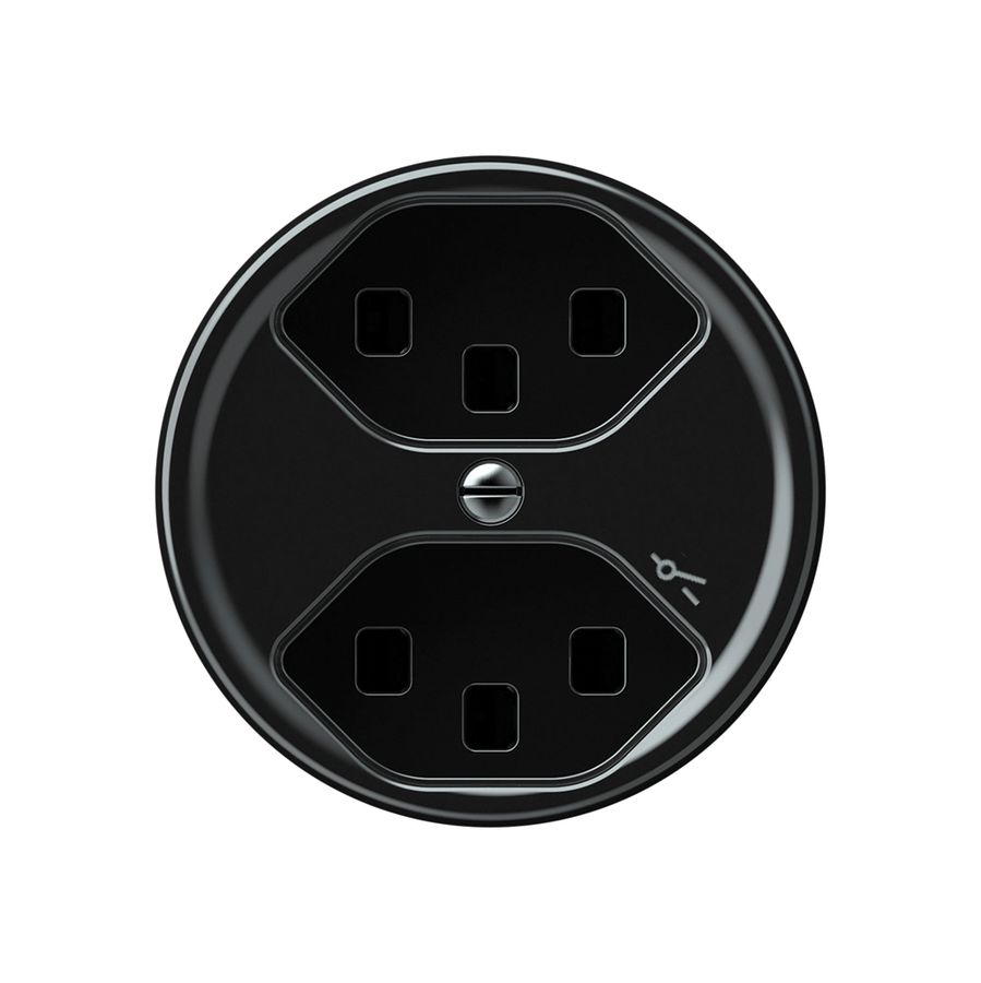 Steckdose origin 2×Typ 23 1×S 16A 230V 60×60mm schwarz