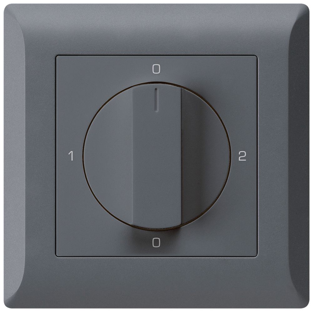 UP-Drehschalter kallysto.line 2/1L anthrazit mit Drehgriff