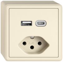 Prise de charge USB AP EDIZIO.liv SNAPFIX® USB A+C/T13 3A 230VAC cr