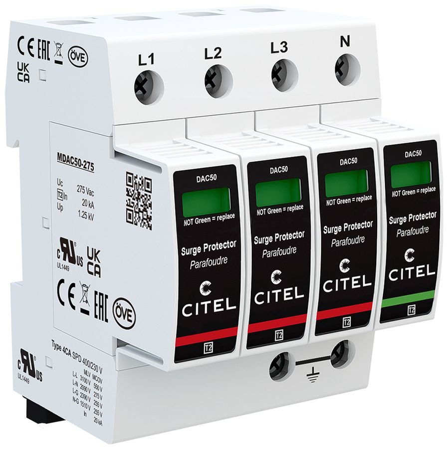 Parasurtension  Citel DAC50VGS-31-275, type 2+3, 3 pôles