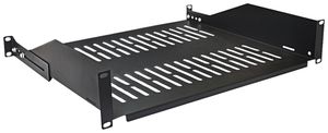 Geräteträger 19" VALUE 2HE 440×400mm T=402…510mm max. 25kg Stahl schwarz