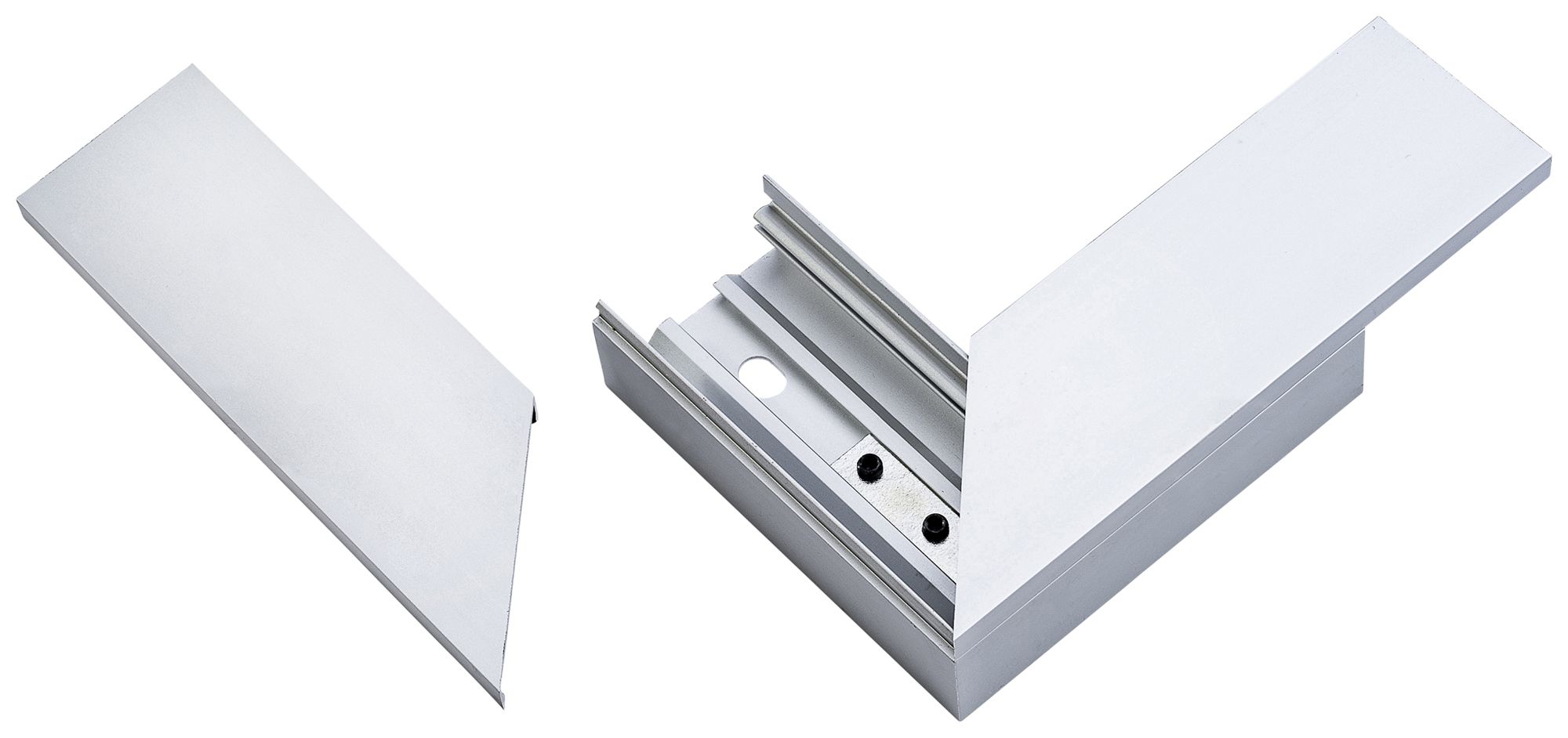 Angolo piatto 90° ELBRO per canale 45×30mm alluminio argento anodizzato