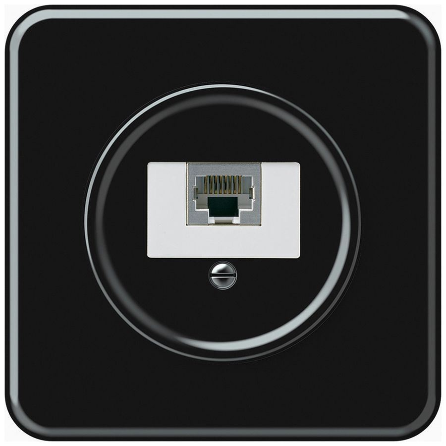 UP-Anschlussdose origin RJ45 8(4) Kat.6 gerade geschirmt 92×92mm schwarz