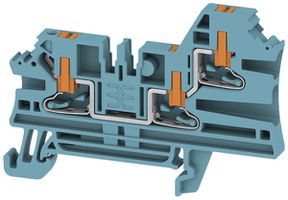Borne de passage Weidmüller AL3C PUSH IN 2.5mm² 24A 800V DIN35 bleu