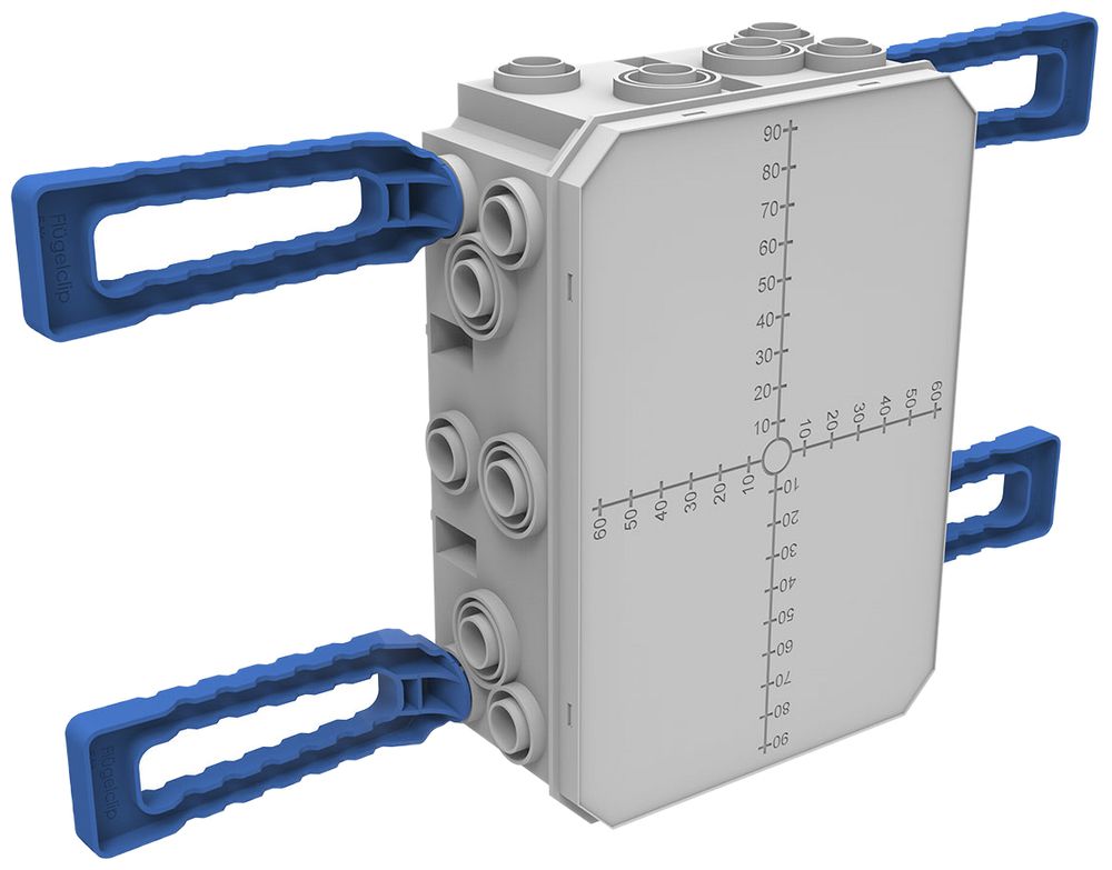 UP-Einlasskasten Spotbox UP6, 3×2, mit 4 Flügelclips M20, grau