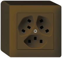 AP-Steckdose Hager kallysto 3×T23 Q braun