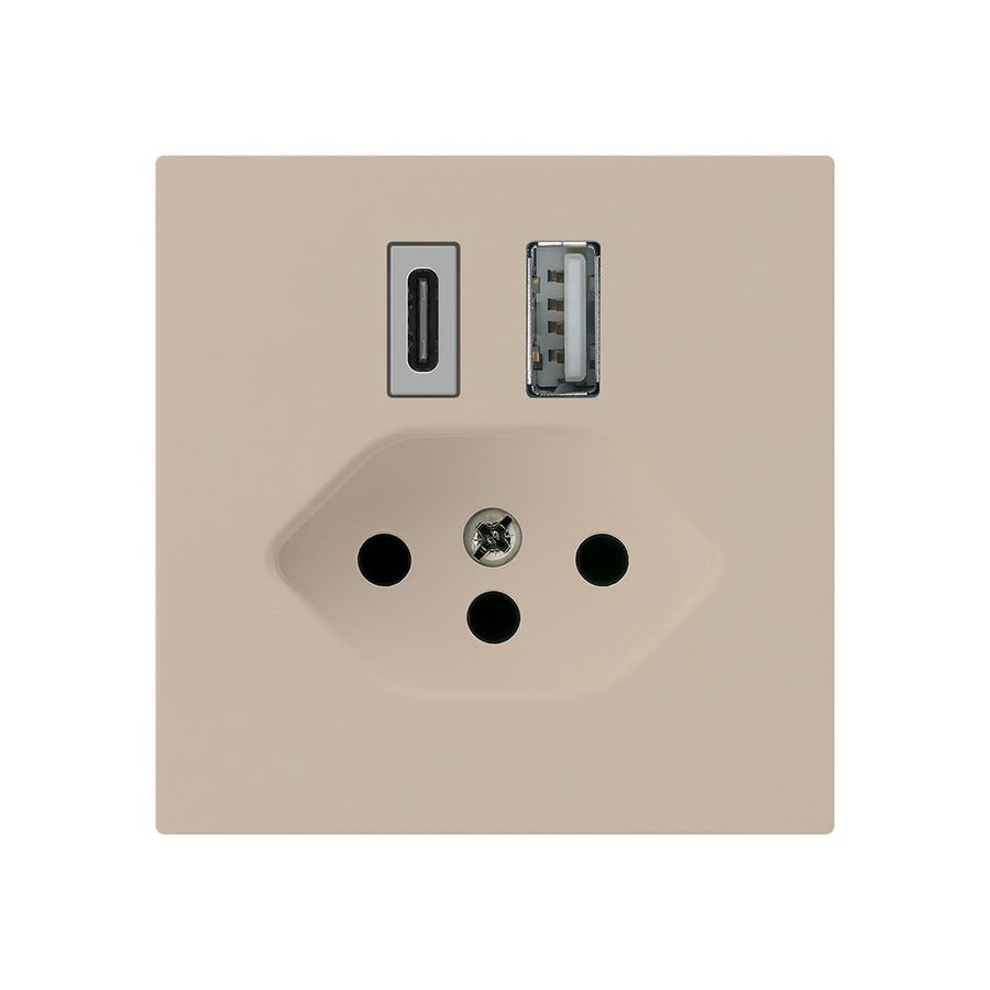 Prise de charge USB kallysto 18W PD 1×type A 1×type C T13 beige