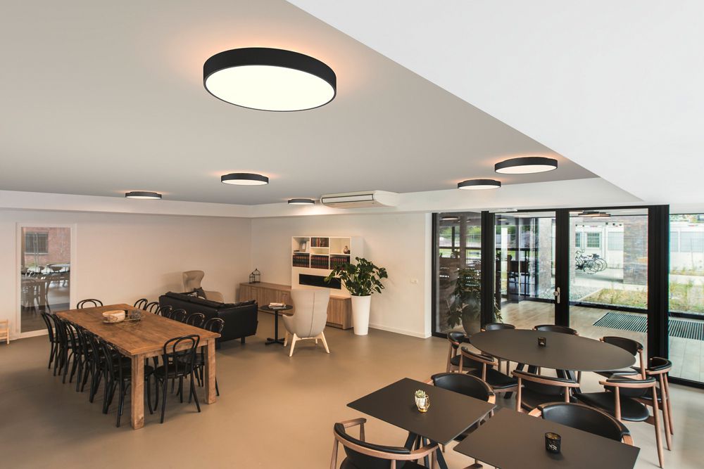 LED-Deckenleuchte SLV MEDO PRO 60 39W 5500lm 930/940 IP50 DALI Ø600mm schwarz