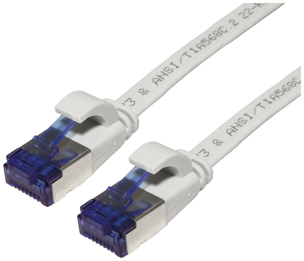 Patchkabel RJ45 VALUE Kat.6A U/FTP AWG32 PVC flach grau 1m