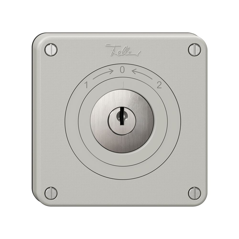 Contact pivotant NEVO, avec serrure&2 clés, KS, 1->0<-2, gris clair