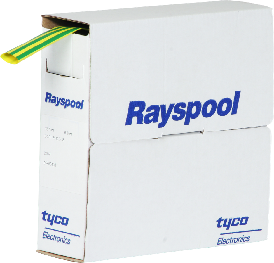 Gaine rétractable CGPT-R 12.7/6.4 vert/jaune