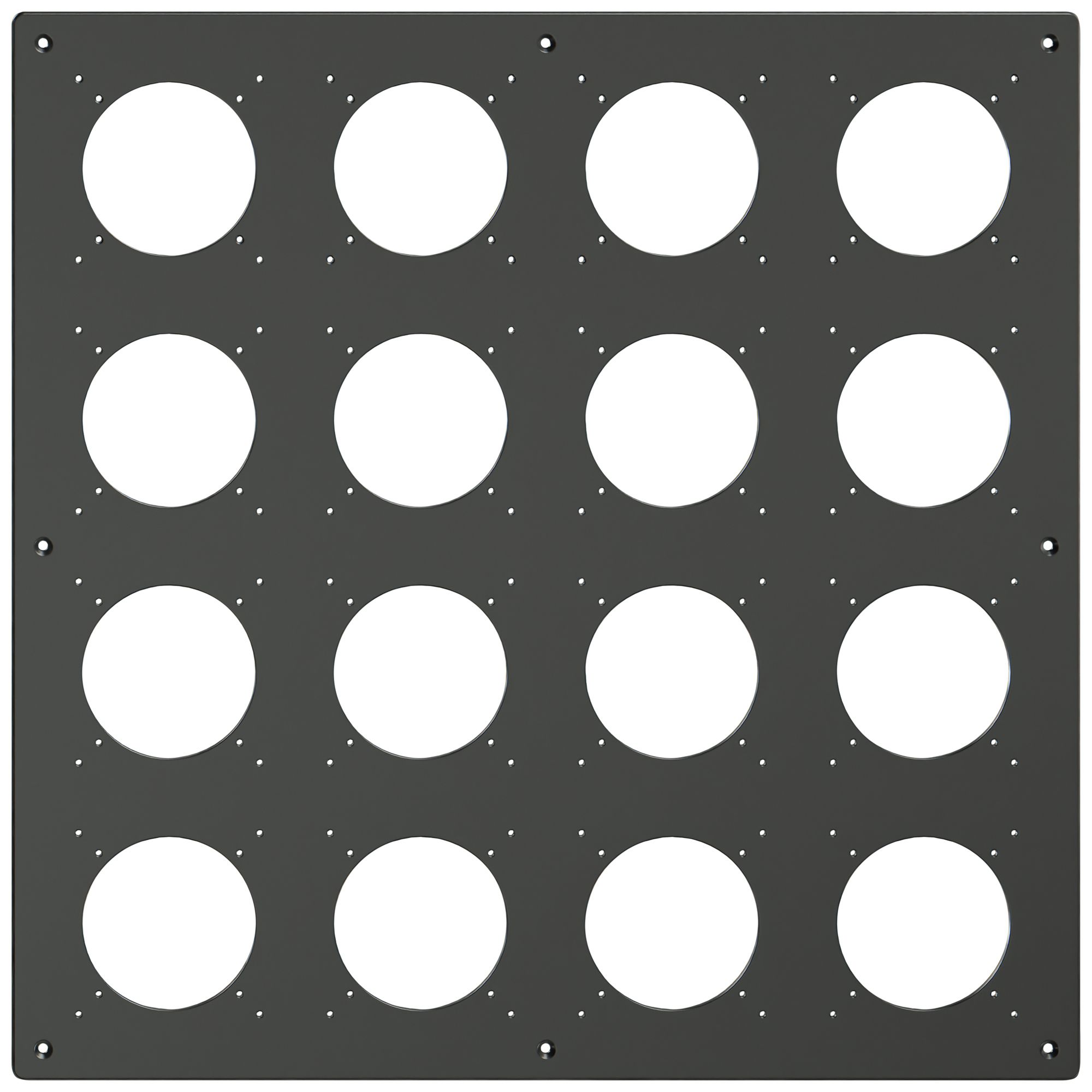 Plaque de montage Feller NEVO SNAPFIX® 4×4 Ø69mm 425×425mm noir