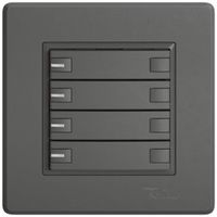 Poussoir KNX RGB ENC EDIZIO.liv SNAPFIX® capteur temp.RGB-LED 4× comm.2T grf