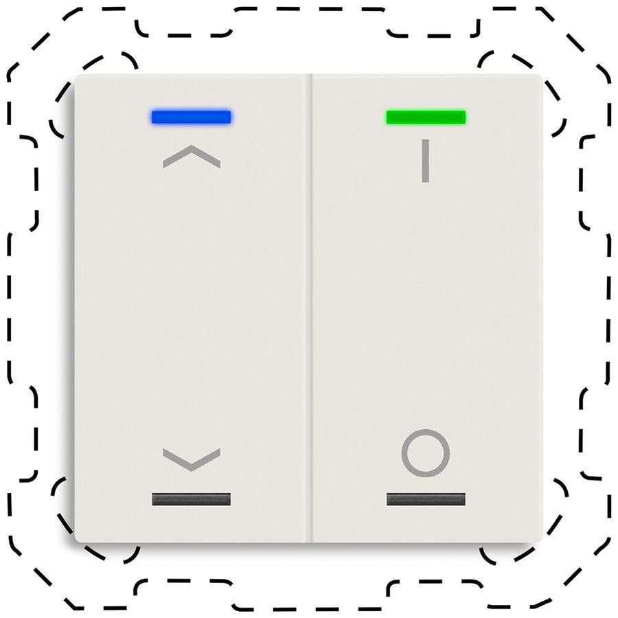 EB-Taster KNX RGBW MDT BE-TAL60T211.C1 2T/4B Temp.weiss matt "Jalousie"-"I/O"