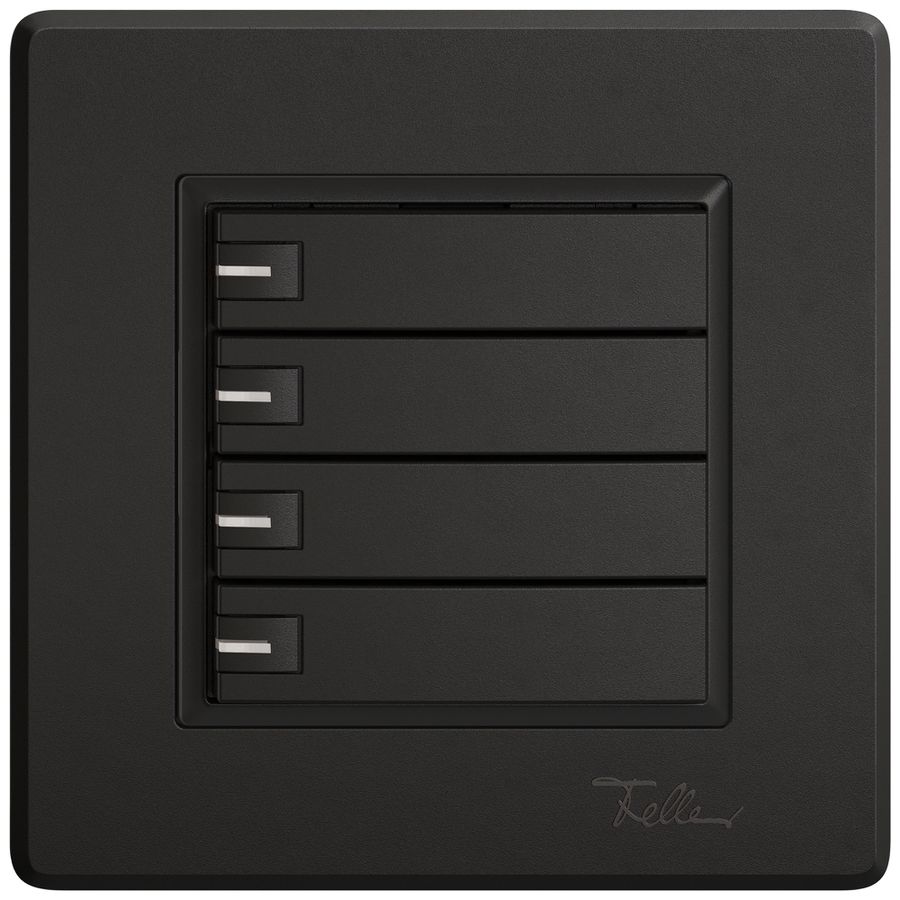 Poussoir universel ENC EDIZIO.liv UNI SNAPFIX® 5…48V a.LED bleu 4× comm.1T no