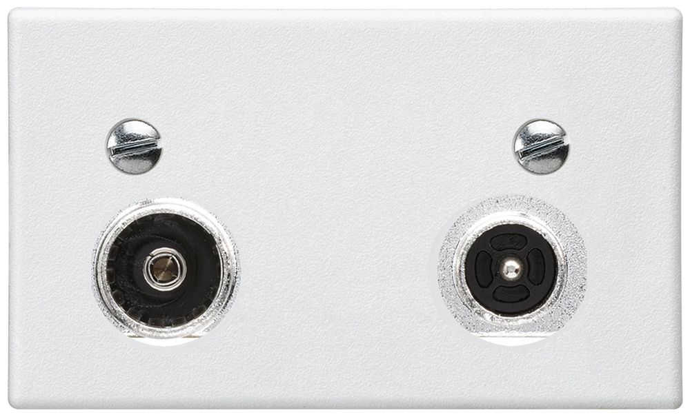 Prise d'antenne FLF Hager R-TV 23dB 2GHz blanc