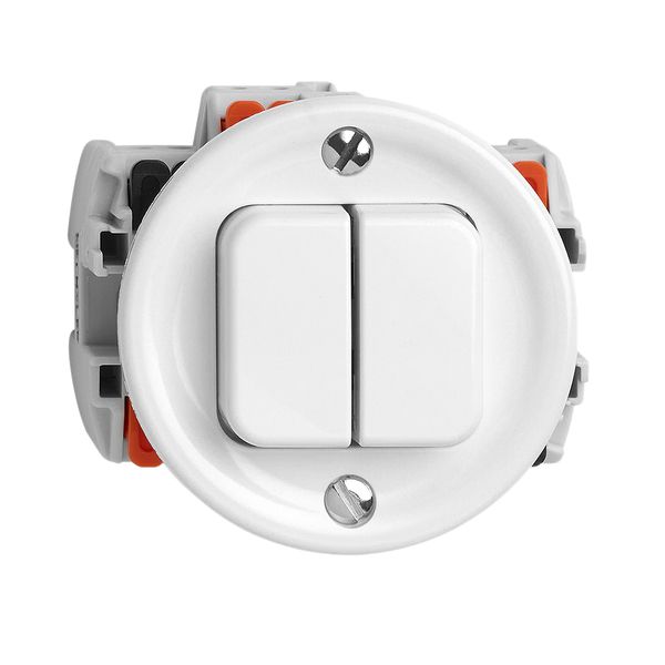 Pulsante 2×A-R/1P bianco per combinazione AP X