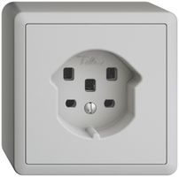AP-Steckdose EDIZIOdue T25 16A hellgrau, mit Steckklemmen
