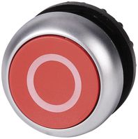 Drucktaste ETN RMQ flach O rot, tastend, Ring verchromt
