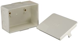 AP-Durchgangsdose Weidmann, leer, weiss, mit Deckel
