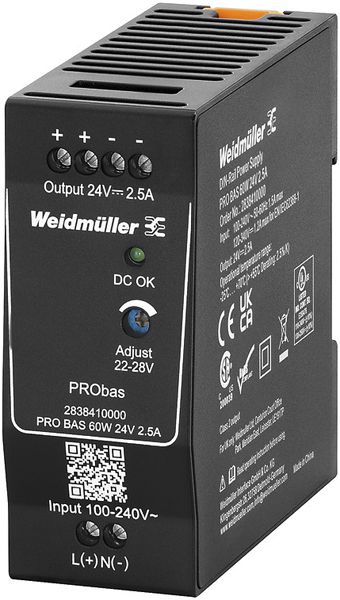 Alimentation à découpage Weidmüller Connect Power PRO BAS 60W 24V 2.5A