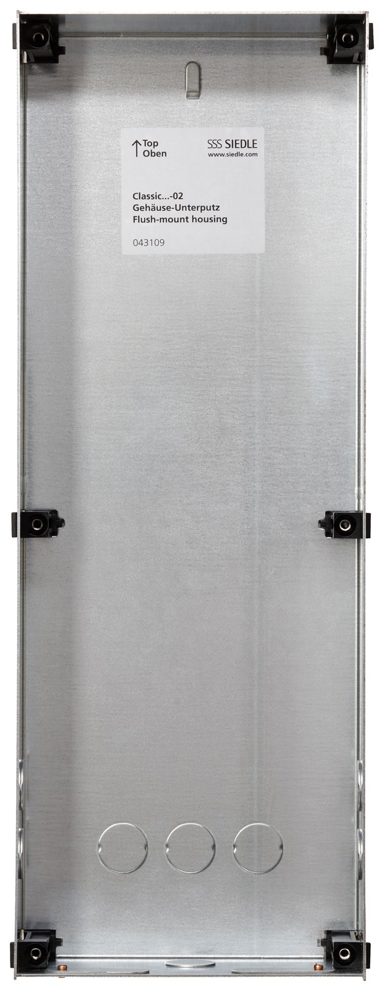 Boîtier ENC Siedle Classic 1× 154×415×65mm argent