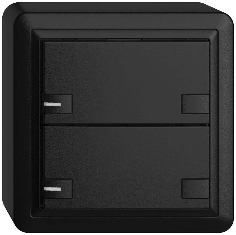 Pulsante AP KNX 2×EDIZIOdue colore nero RGB con LED