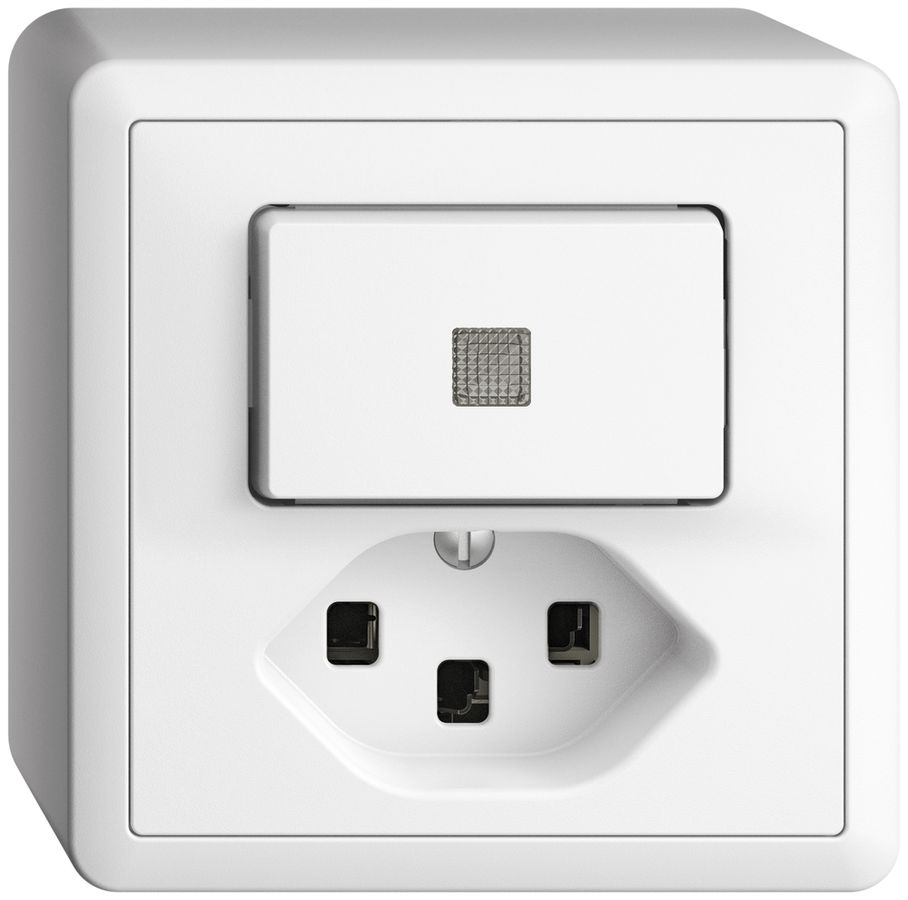 AP-Leuchtkombination 3/1L+T23 weiss LS EDIZIOdue mit Linse, LED gelb