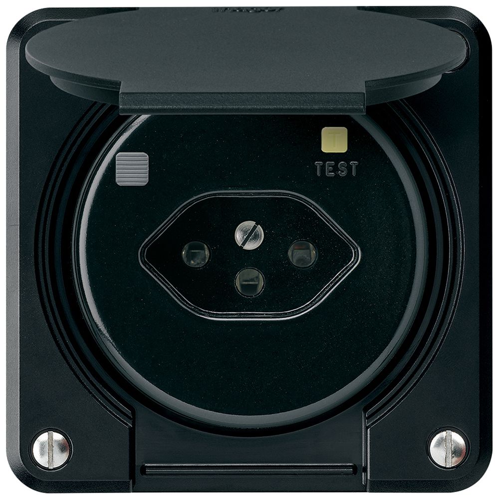 UP-FI-Steckdose robusto C T13 30mA schwarz