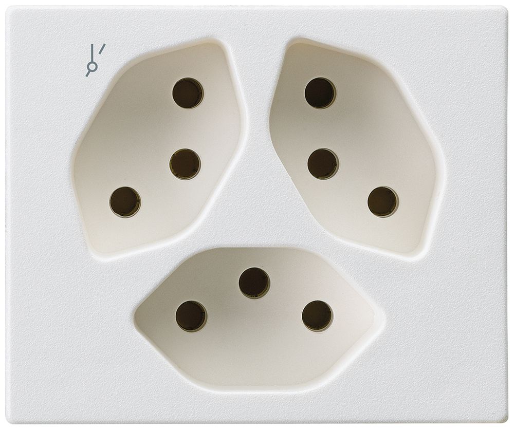 FLF-Steckdose Hager 3×Typ 13 1×S D weiss