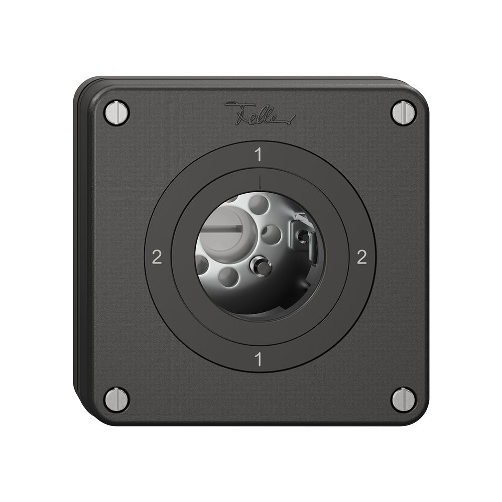 Interrupteur rotatif NUPU NEVO, 3/2L, sans cylindre, KS, 2-1-2-1, noir