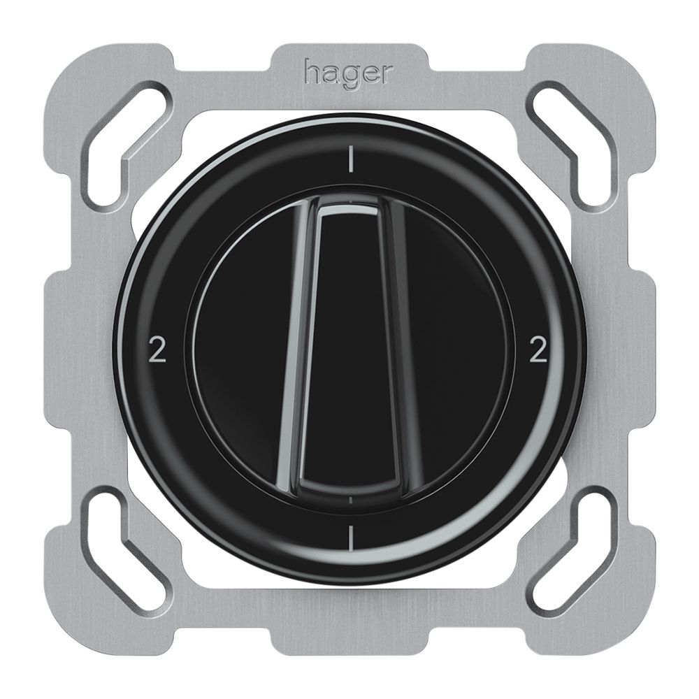 UP-Drehschalter origin Umschalter 3/1L 16A 250V 1-2-1-2 77×77mm schwarz