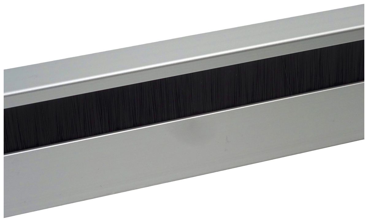 Canale battiscopa ELBRO 2400×60×20mm argento spazzola nera