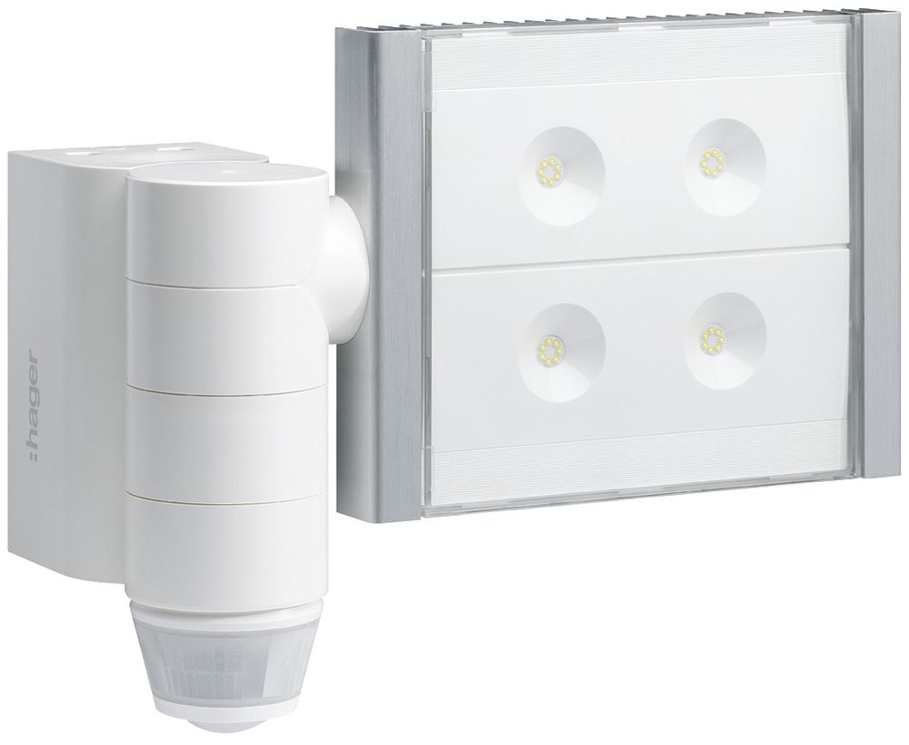 Proiettore LED automatico Hager 200/360° bianco