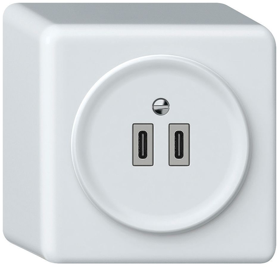 Presa di carica USB AP origin 2×USB-C 3000mA 5V bianco