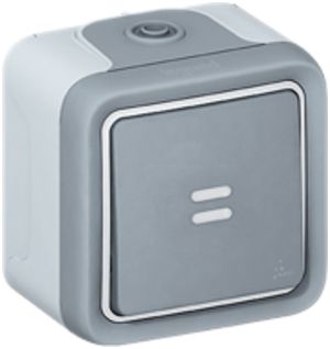 AP-Leuchtwipptaster PLEXO 0/1L grau