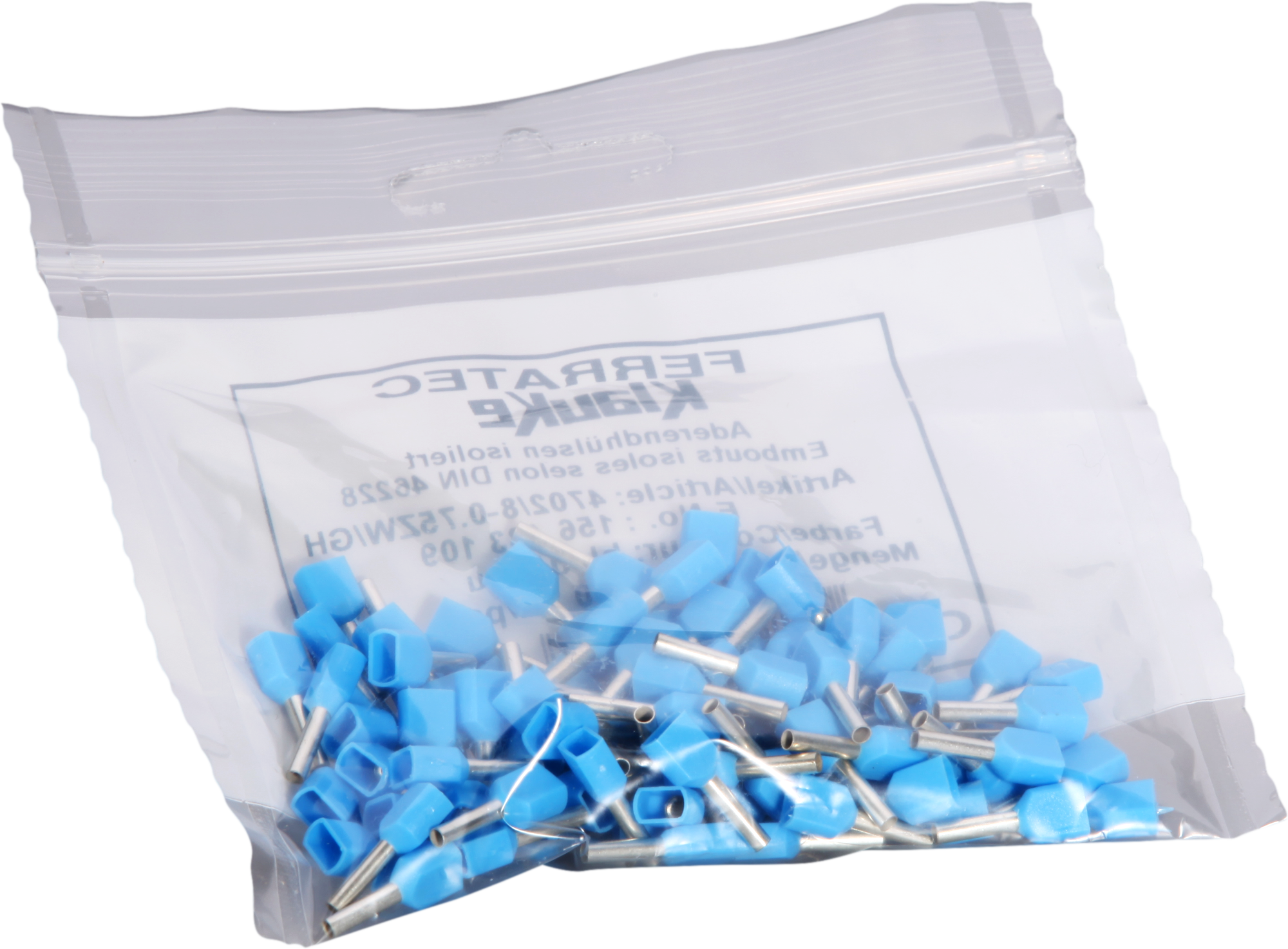 Embout de câble jumelé isolé 2×0.75mm²/8mm bleu