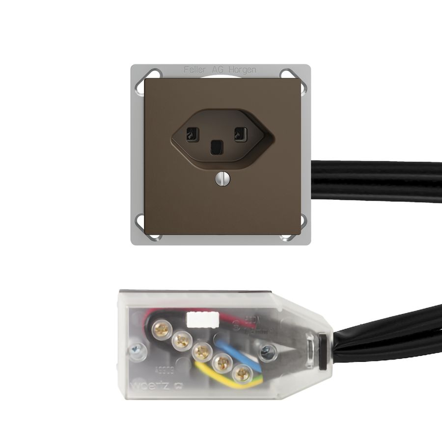 Prise INC EDIZIOdue T23 L1 coffee pour câble plat Technofil