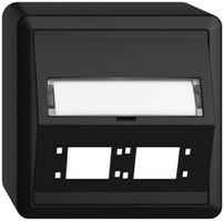 Kit montage AP EDIZIOdue FX sortie oblique 2×R&M cat.6A/LC spécial, noir