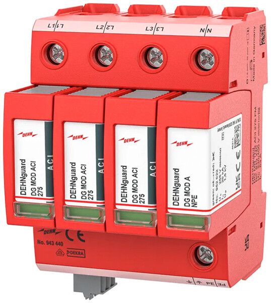 Parasurtension DEHN/elvatec DEHNguard MD TN-S 4P 230V 63A 4 UM
