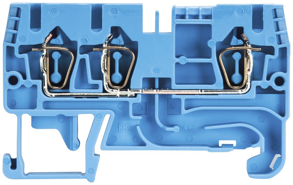 Morsetto passaggio componibile WKFN 0.13…4mm² 24A 800V 3×molla 1 pi.35mm blc