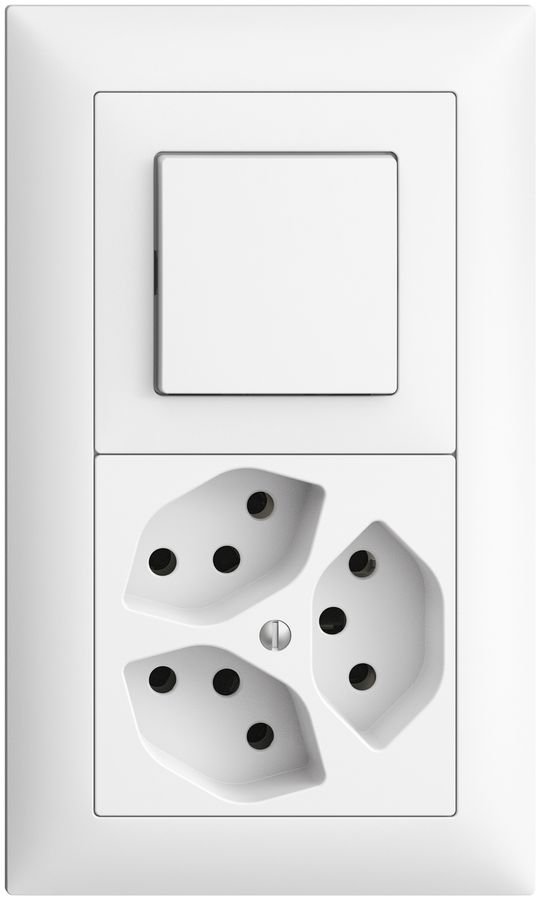 UP-Kombination EDIZIOdue 3/1P+3×T13 weiss