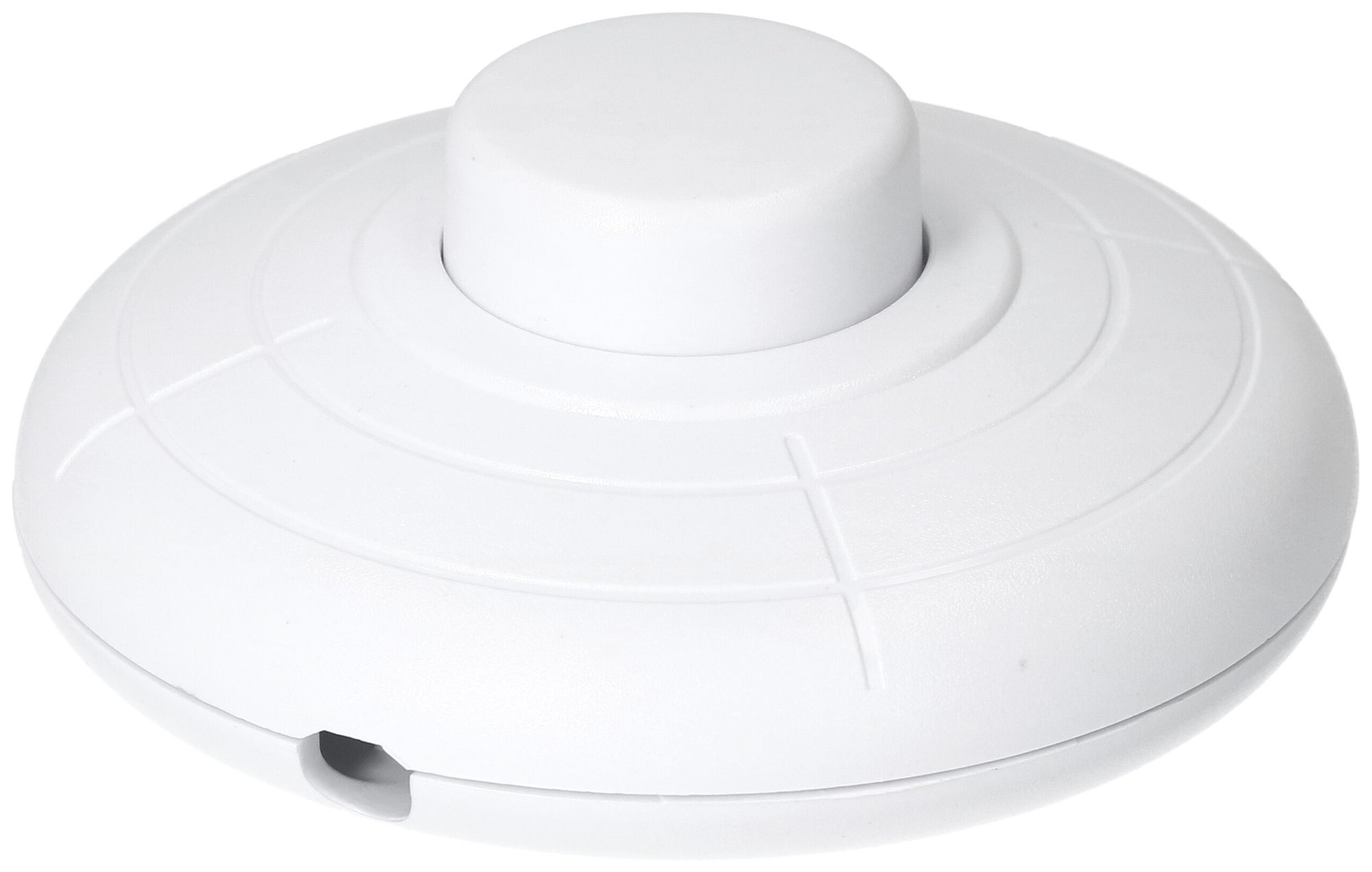 Interruttore a pedale MAX HAURI 230V 2A 1L Ø70×30mm weiss