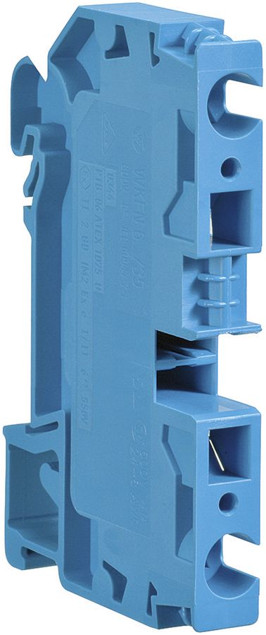 Borne de passage Hager 6mm², N, 800V, enfichable, ouvert sur le côté